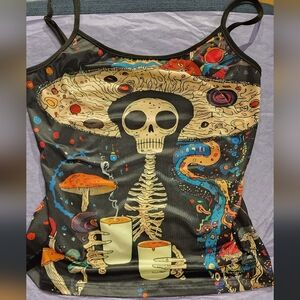 Colorful Skeleton Graphic Tank Top Sz M